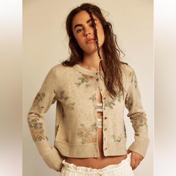 FREE PEOPLE Nocturnal Patterned Cardigan - Picture 2 of 10